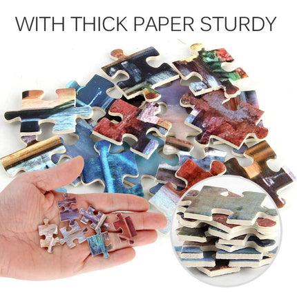 1000Pcs Thick Papers Jigsaw Puzzles Fun Game Challenge Gift For Teens Kids (Town Street) - Go2buy Australia