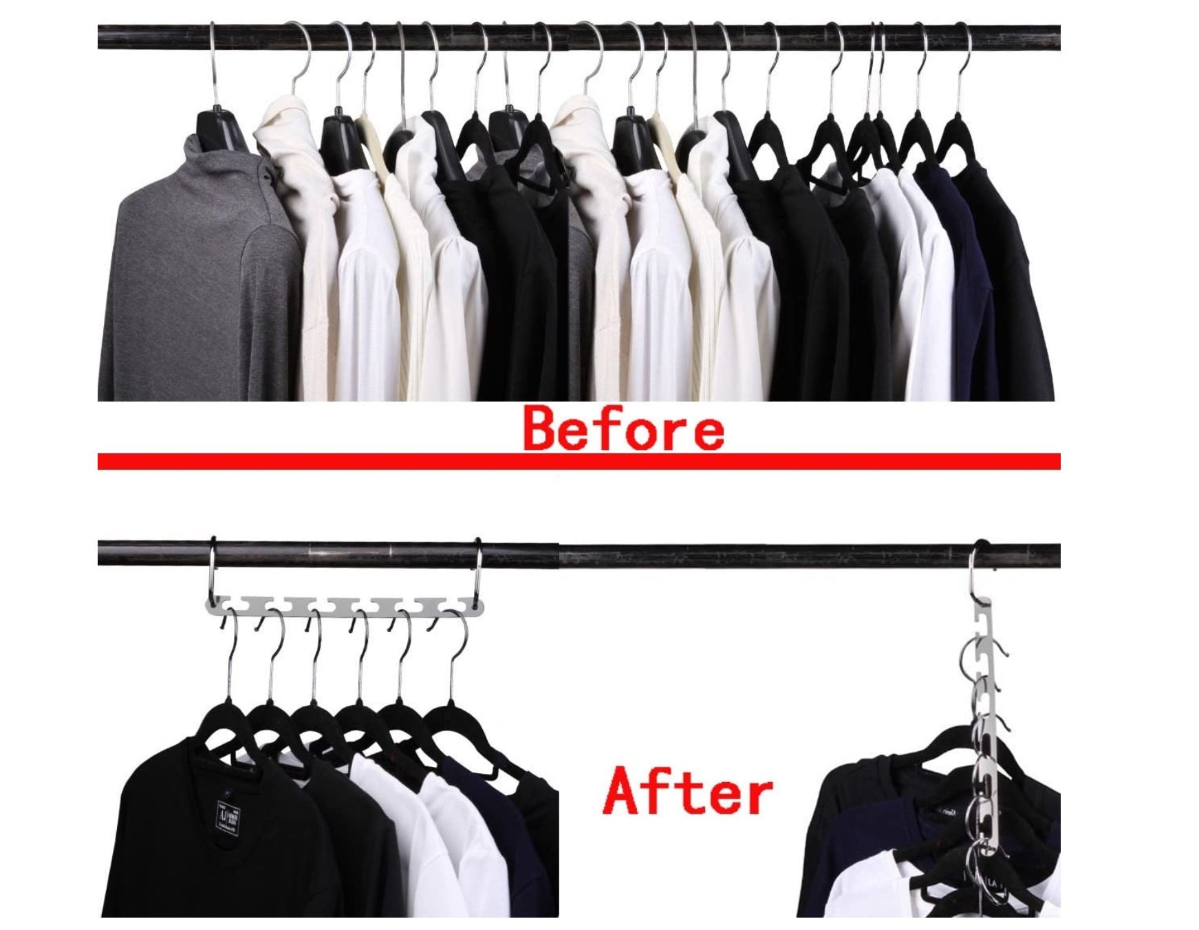 10PCS Metal Amazing Wonder Clothes Hanger Space Saver Wardrobe Closet Organizer Hook - Go2buy Australia