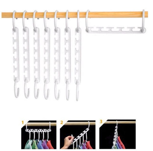 Amazing Wonder Clothes8PCS Hanger Space Saver Wardrobe Closet Organizer Rack Hook