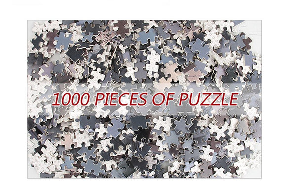 1000Pcs Thick Papers Jigsaw Puzzles Fun Game Challenge Gift For Adults Teens Kids (Cat and Tiger)