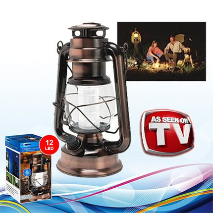 12 LED Vintage Hurricane Lantern with Built - in Dimmer - Standard & Rechargeable Types - Go2buy Australia