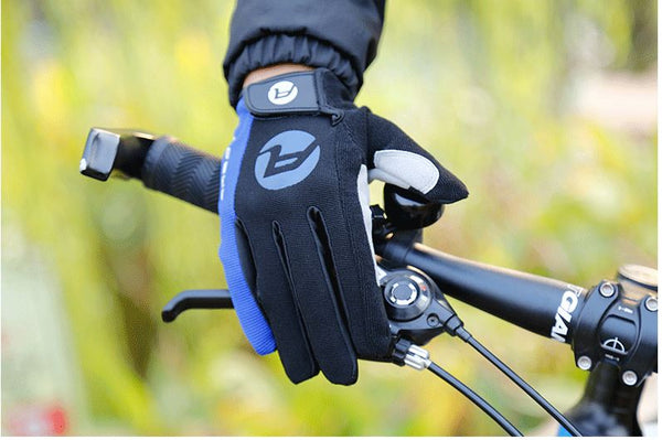 Blue Arbot Cycling Bicycle Bike Full Finger Antiskid Touch Sscreen Breathabl Gloves