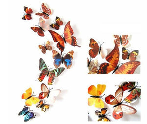 12PCS 3D Butterfly Wall Removable Sticker Decals Kids Art Nursery Decor Magnets - Go2buy Australia