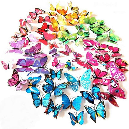 12PCS 3D Butterfly Wall Removable Sticker Decals Kids Art Nursery Decor Magnets - Go2buy Australia
