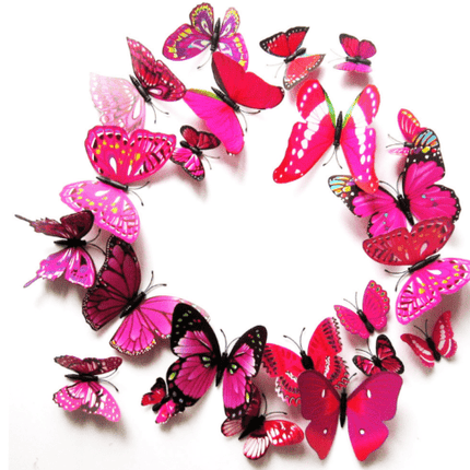 12PCS 3D Butterfly Wall Removable Sticker Decals Kids Art Nursery Decor Magnets - Go2buy Australia