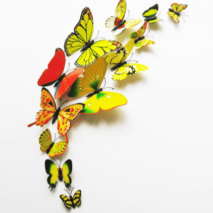 12PCS 3D Butterfly Wall Removable Sticker Decals Kids Art Nursery Decor Magnets - Go2buy Australia