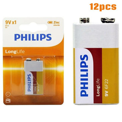 12PCS GENUINE Philips Long Life Zinc Carbon 9V Battery Factory Sealed - Go2buy Australia