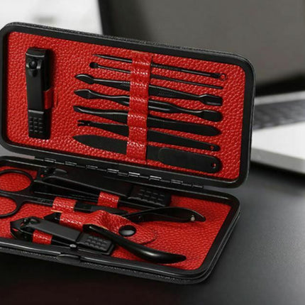 12Pcs Manicure Pedicure Stainless Nail Clippers Kit Set Cuticle Grooming Case - Go2buy Australia