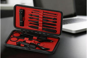 12Pcs Manicure Pedicure Stainless Nail Clippers Kit Set Cuticle Grooming Case - Go2buy Australia