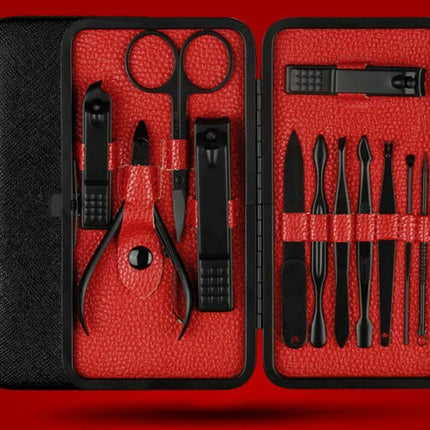 12Pcs Manicure Pedicure Stainless Nail Clippers Kit Set Cuticle Grooming Case - Go2buy Australia