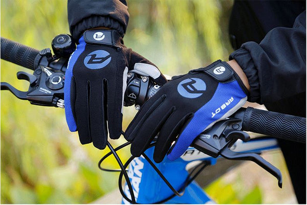 Blue Arbot Cycling Bicycle Bike Full Finger Antiskid Touch Sscreen Breathabl Gloves