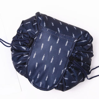 Buy navy-blue-feather Magic Lazy Drawstring Makeup Cosmetic Travel Organizer Bag (9 Colors Available)