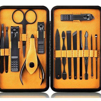 15Pcs Manicure Pedicure Stainless Nail Clippers Kit Set Cuticle Grooming Case - Go2buy Australia