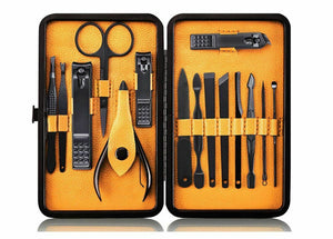 15Pcs Manicure Pedicure Stainless Nail Clippers Kit Set Cuticle Grooming Case - Go2buy Australia