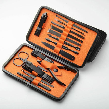15Pcs Manicure Pedicure Stainless Nail Clippers Kit Set Cuticle Grooming Case - Go2buy Australia