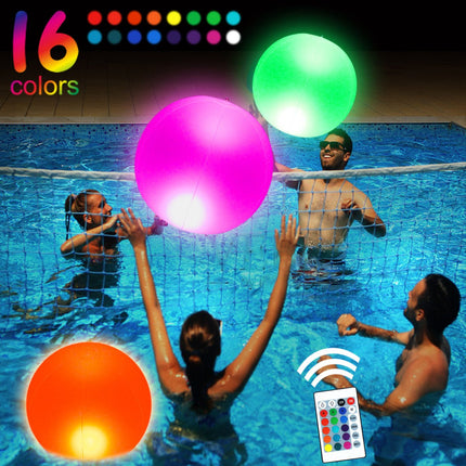 16 Colors Changing LED Floating Pool Lights Inflatable Waterproof Glow Globe with Remote Party Decor - Go2buy Australia