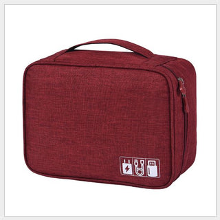 Buy wine-red Electronics Accessories Digital Storage Organizer Travel Bag