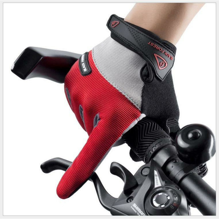Red Forest Cycling Bicycle Bike Full Finger Antiskid Touch Sscreen Breathabl Gloves