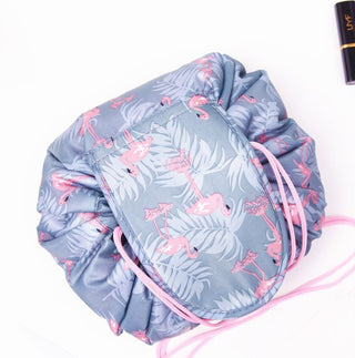 Buy light-blue-flamingo Magic Lazy Drawstring Makeup Cosmetic Travel Organizer Bag (9 Colors Available)