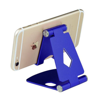 Buy blue Foldable Aluminum Bracket Portable Universal Mobile Phone Tablet Stand Holder