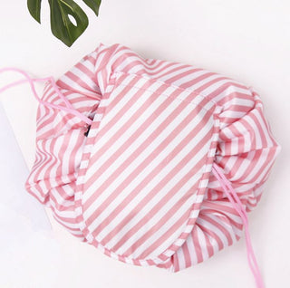 Buy pink-strip Magic Lazy Drawstring Makeup Cosmetic Travel Organizer Bag (9 Colors Available)