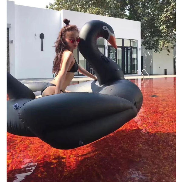 Giant Inflatable Black Swan Pool Float Raft 190*170*120cm