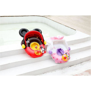 Inflatable Pool Float Swim Ring For Baby Black Mickey With Shade