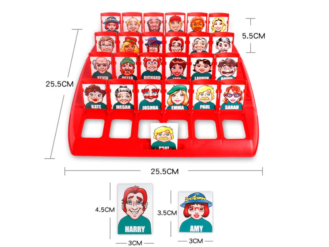 Portable Tabletop Who is It Board Guessing Game Kids Family School Toy