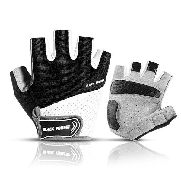 Black Cycling Bicycle Bike Half Finger Antiskid Silicone Breathable Gloves