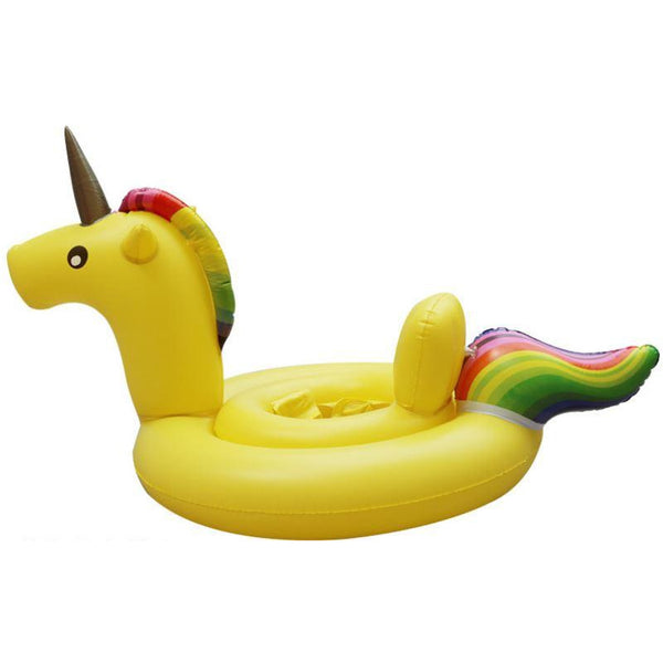 Inflatable Pool Float For Baby Yellow Unicorn