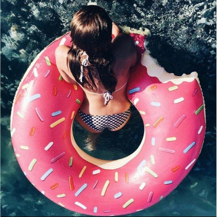 2 Sizes 2 Colors Inflatable Pool Float Swim Ring Donut - Go2buy Australia