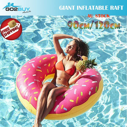 2 Sizes 2 Colors Inflatable Pool Float Swim Ring Donut - Go2buy Australia