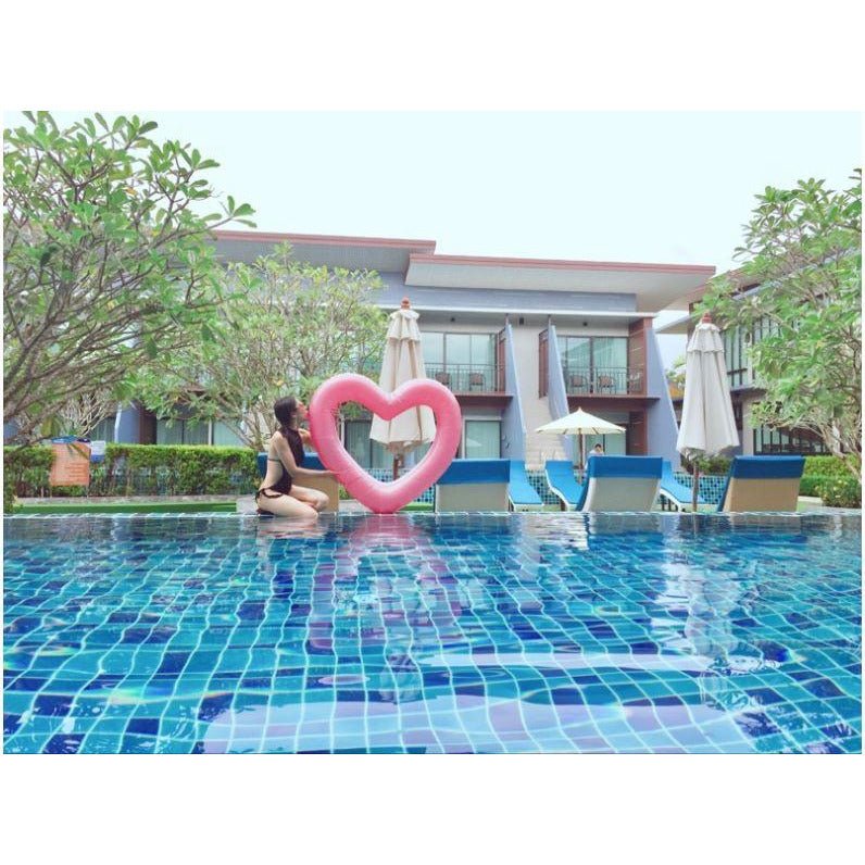 2 Sizes Inflatable Pool Float Swim Ring Heart Shape Pink - Go2buy Australia