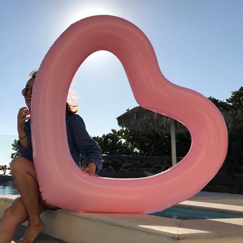 2 Sizes Inflatable Pool Float Swim Ring Heart Shape Pink - Go2buy Australia