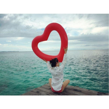 2 Sizes Inflatable Pool Float Swim Ring Heart Shape Red - Go2buy Australia