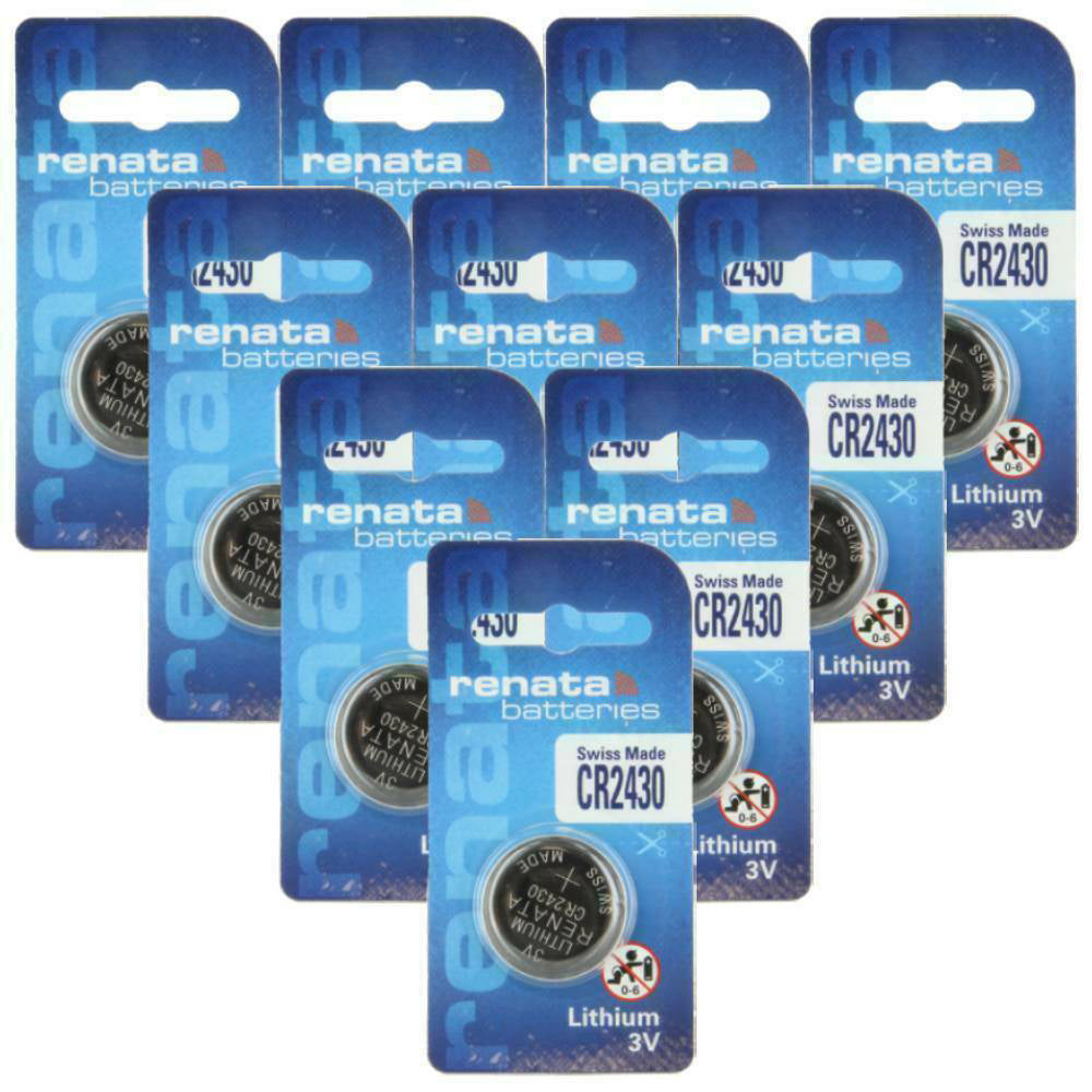 Renata CR2430 3V Lithium Battery 10 Pack (Swiss Made)