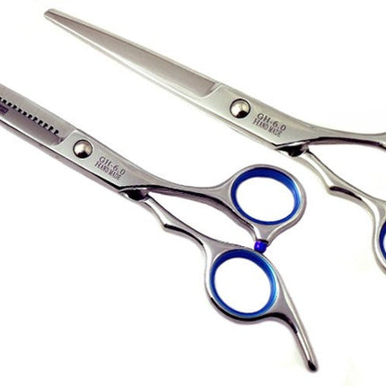 2pcs 6" Pro Hair Cutting & Thinning Scissors Barber Salon Hairdressing w Case - Go2buy Australia
