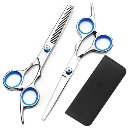 2pcs 6" Pro Hair Cutting & Thinning Scissors Barber Salon Hairdressing w Case - Go2buy Australia
