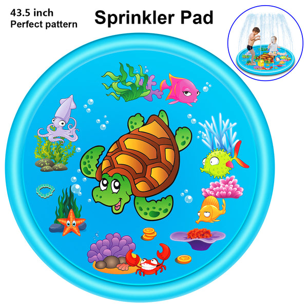 Inflatable Turtle Premium Splash Play mat Water Sprinkle Spray pad Toys 120cm