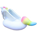 Giant Inflatable Rainbow Unicorn With Silver Wings Pool Float Raft 275X142X120cm