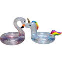 Inflatable Pool Float Swim Ring Transparent Flamingo Unicorn