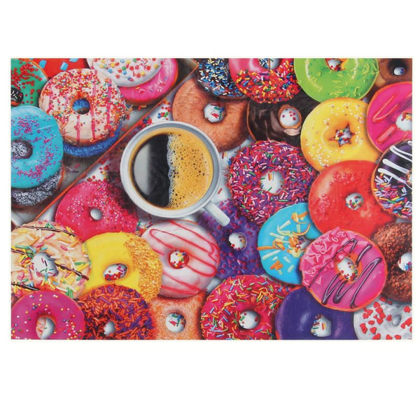 1000Pcs Thick Papers Jigsaw Puzzles Fun Game Challenge Gift For Adults Teens Kids (Colorful Donut)