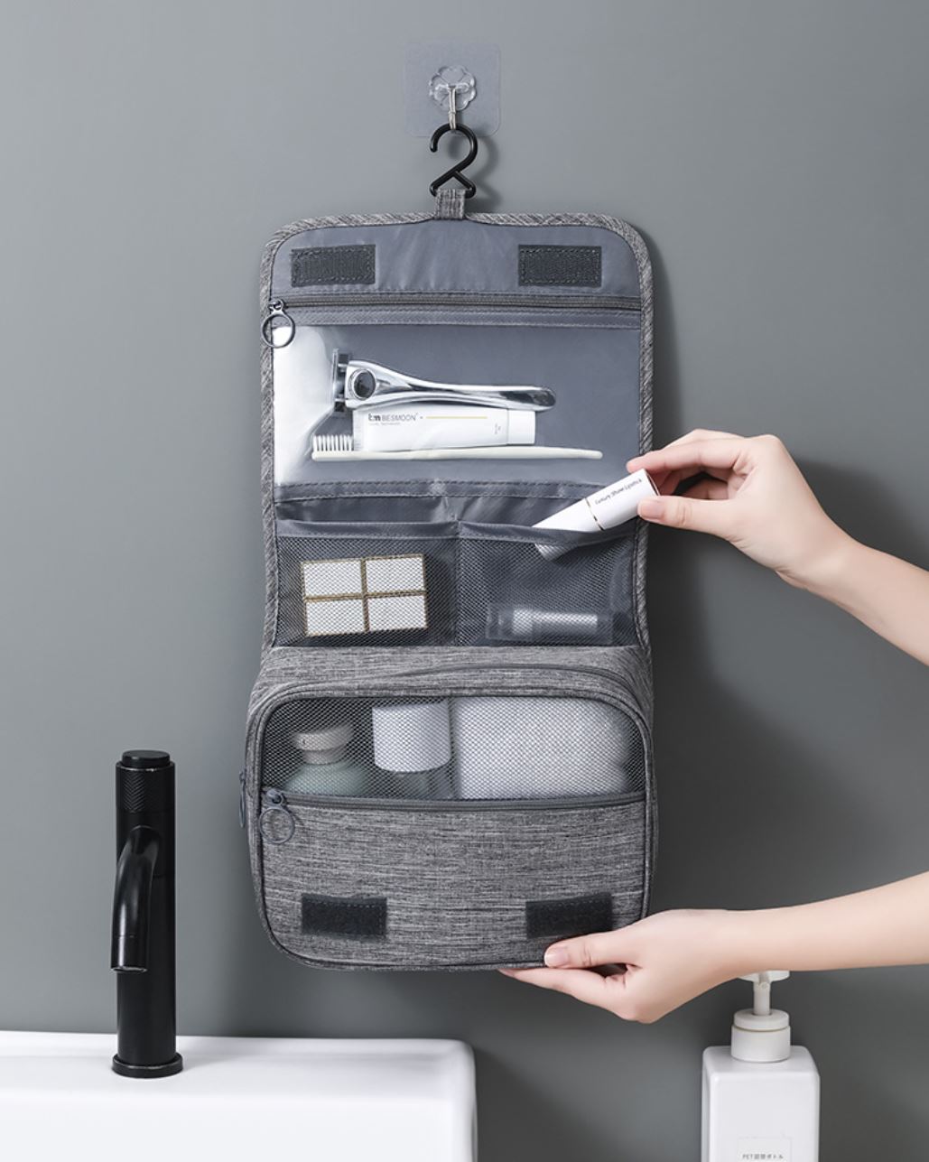 Waterproof Travel Cosmetic Toiletry Makeup Wash Hanging Bag Organizer Storage AU