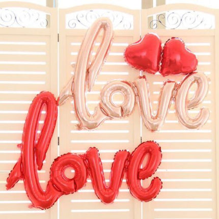 40" Handwriting LOVE Foil Balloons Wedding Proposal Marriage Decor Rose Gold Red - Go2buy Australia