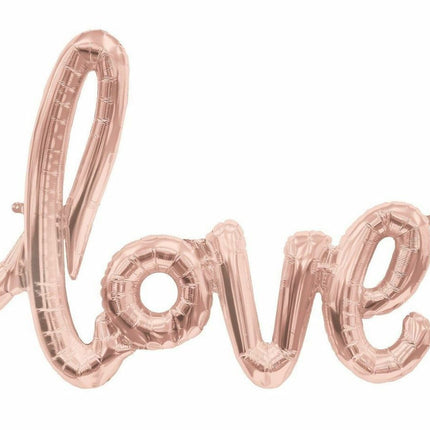 40" Handwriting LOVE Foil Balloons Wedding Proposal Marriage Decor Rose Gold Red - Go2buy Australia