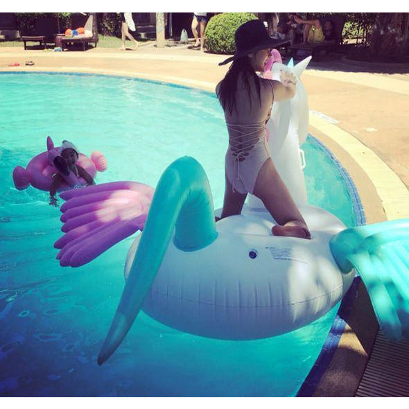 Giant Inflatable Candy Unicorn Pool Float Raft 240*240*120cm