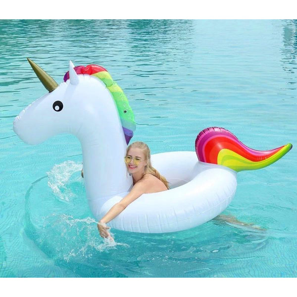 2 Sizes Inflatable Pool Float Swim Ring Unicorn