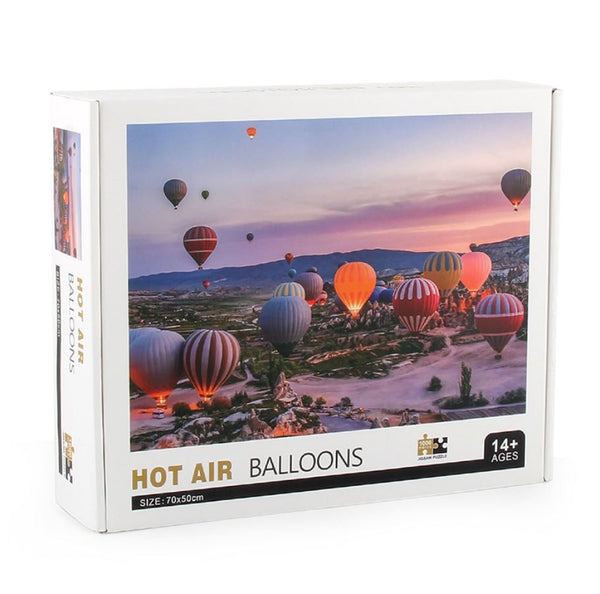 1000Pcs Thick Papers Jigsaw Puzzles Fun Game Challenge Gift For Teens Kids (Hot Air Balloon-B)