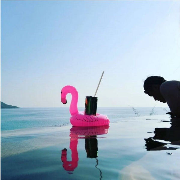 Inflatable Flamingos Drink Cup Holder Float For Party