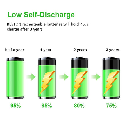 4PCS Beston Rechargeable Battery NiMH AAA 1.2V 1100mAh With Carry Box - Go2buy Australia